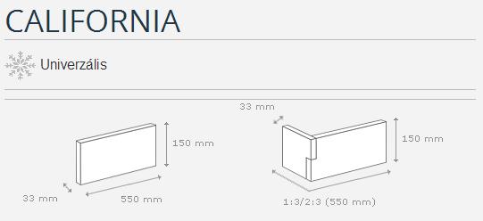 Stegu California kőburkolat adatok: