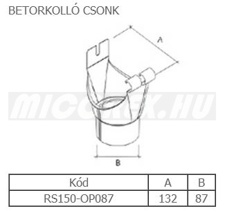 Galeco Stal ereszcsatorna rendszerelem betorkolló csonk OP adatok: