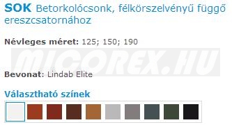 Lindab Rainline ereszcsatorna rendszer SOK Betorkolócsonk, félkörszelvényű függő ereszcsatornához​ jellemzői: