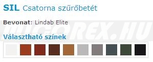 Lindab Rainline ereszcsatorna rendszer SIL Csatorna szűrőbetét  adatok