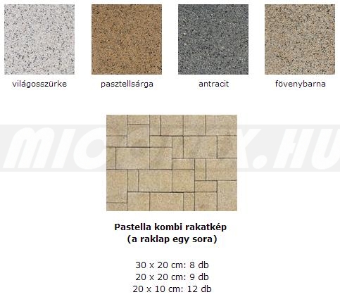 Semmelrock Pastella térkő elérhető színek: